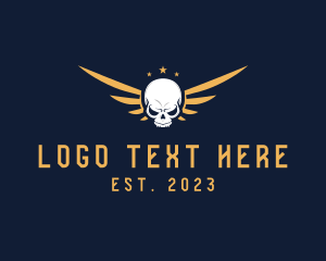 Skull - Skull Wing Tattoo logo design