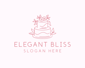 Wedding - Wedding Floral Cake logo design