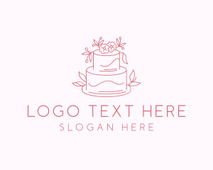High Tea - Wedding Floral Cake logo design