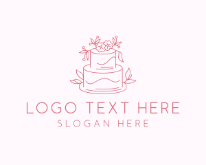 Wedding - Wedding Floral Cake logo design