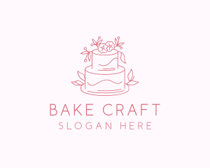 Wedding Floral Cake logo design