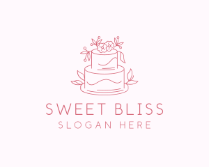 Wedding Floral Cake logo design