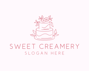 Wedding Floral Cake logo design