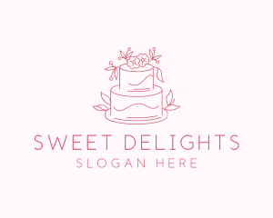 Wedding Floral Cake logo design