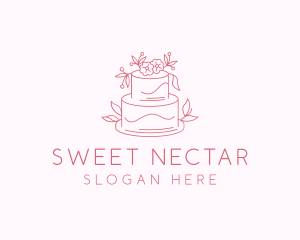 Wedding Floral Cake logo design