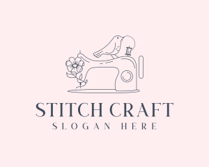 Sewing Machine Bird logo design