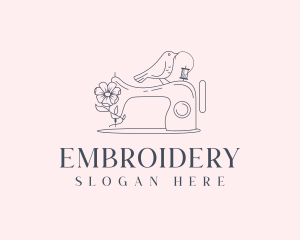 Sewing Machine Bird logo design