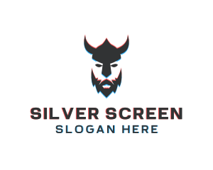 Game Streaming - Viking Man Anaglyph logo design