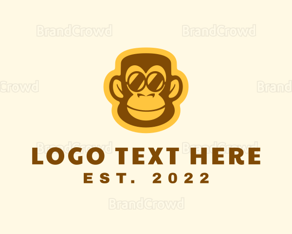 Monkey Sunglasses Mascot Logo