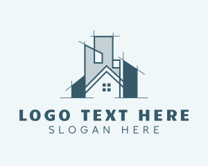 Property Developer Blueprint logo design
