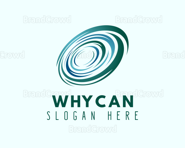 Radial Ocean Wave whirlpool Logo