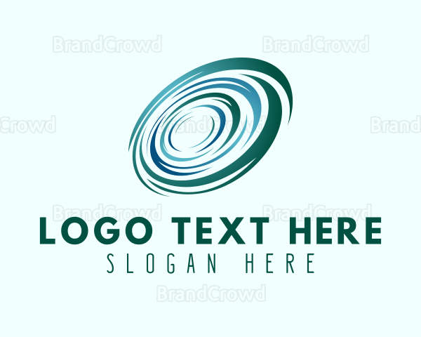 Radial Ocean Wave whirlpool Logo