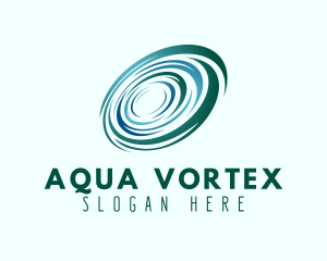 Radial Ocean Wave whirlpool  logo design