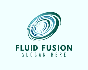 Radial Ocean Wave whirlpool  logo design