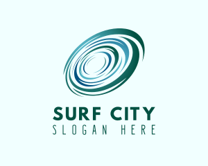 Radial Ocean Wave whirlpool  logo design