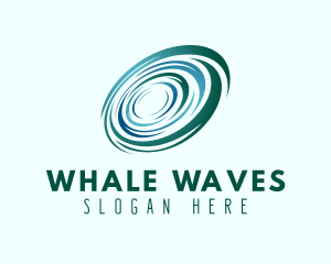 Radial Ocean Wave whirlpool  logo design