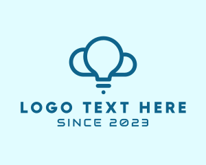Web - Digital Light Bulb Cloud logo design