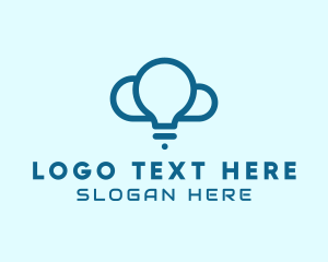 Digital Light Bulb Cloud  Logo