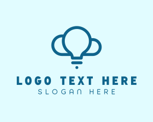 Expert - Digital Light Bulb Cloud logo design