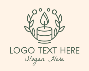 Lighting - Botanical Flame Candle logo design
