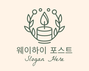 Botanical Flame Candle  logo design