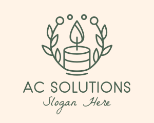 Botanical Flame Candle  logo design