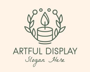 Botanical Flame Candle  logo design