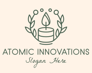 Botanical Flame Candle  logo design