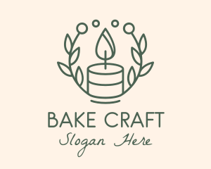 Botanical Flame Candle  logo design