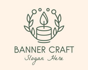 Botanical Flame Candle  logo design