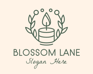 Botanical Flame Candle  logo design