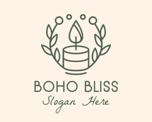 Botanical Flame Candle  logo design