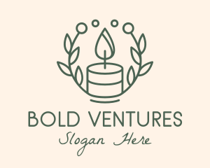 Botanical Flame Candle  logo design