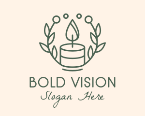 Botanical Flame Candle  logo design