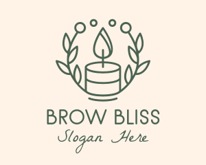 Botanical Flame Candle  logo design