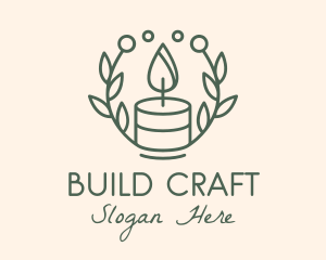 Botanical Flame Candle  logo design