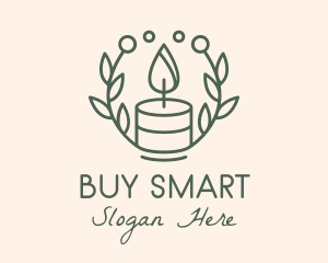 Botanical Flame Candle  logo design