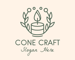 Botanical Flame Candle  logo design