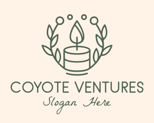 Botanical Flame Candle  logo design