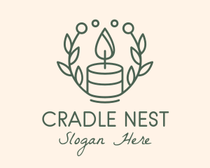 Botanical Flame Candle  logo design