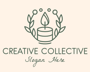 Botanical Flame Candle  logo design