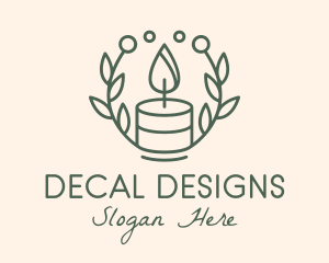 Botanical Flame Candle  logo design