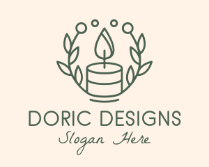 Botanical Flame Candle  logo design