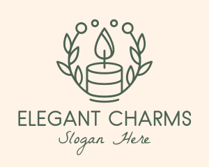 Botanical Flame Candle  logo design