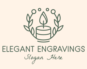 Botanical Flame Candle  logo design