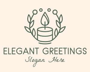 Botanical Flame Candle  logo design