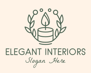 Botanical Flame Candle  logo design