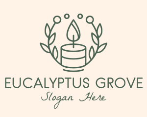 Botanical Flame Candle  logo design