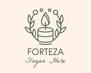 Botanical Flame Candle  logo design