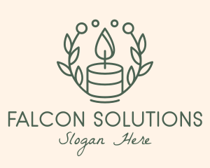 Botanical Flame Candle  logo design